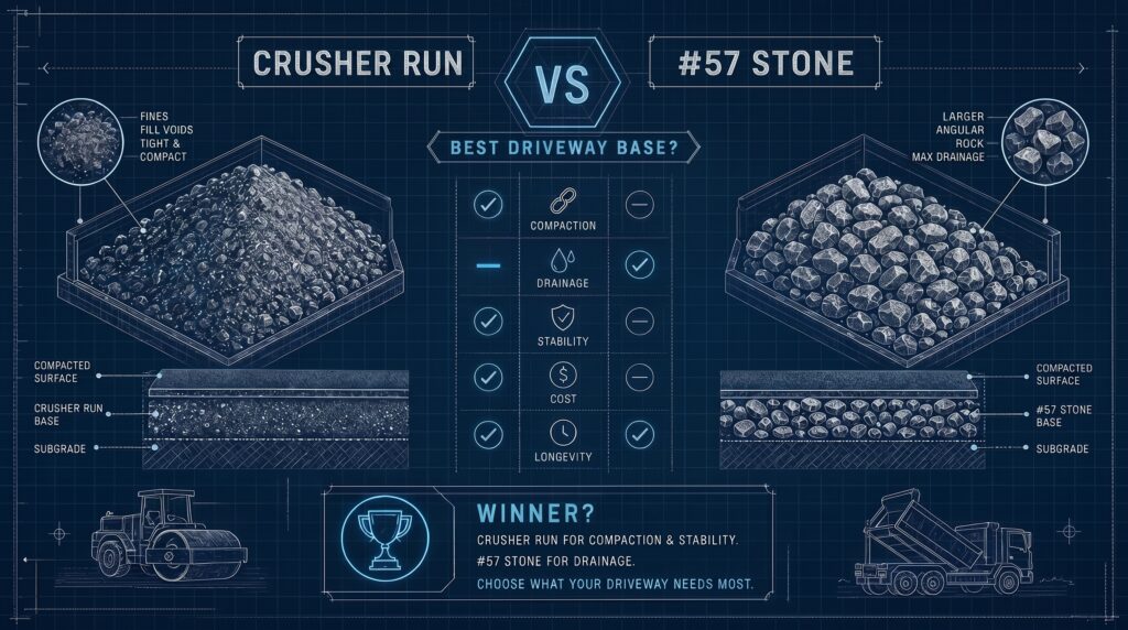 Crusher Run vs #57 Stone for Driveway Base