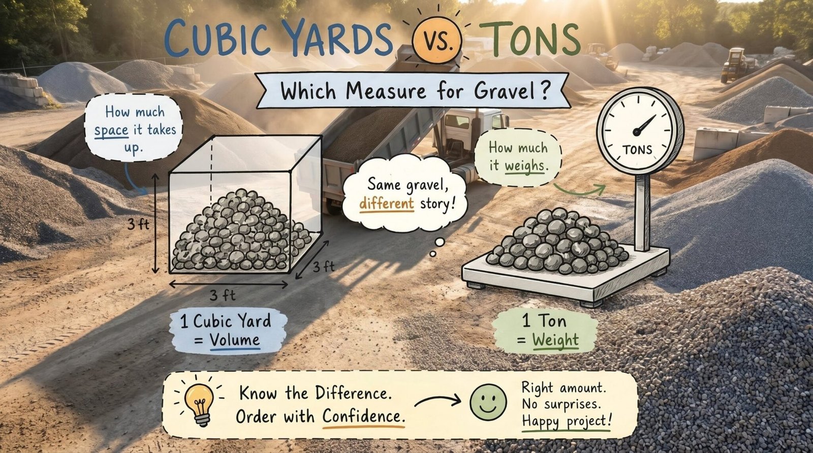 Cubic Yards vs Tons for Gravel: Simply Explained