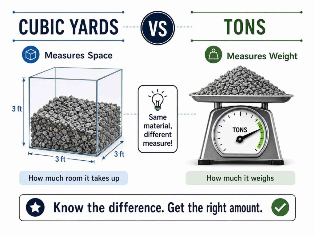 cubic yards vs tons explained