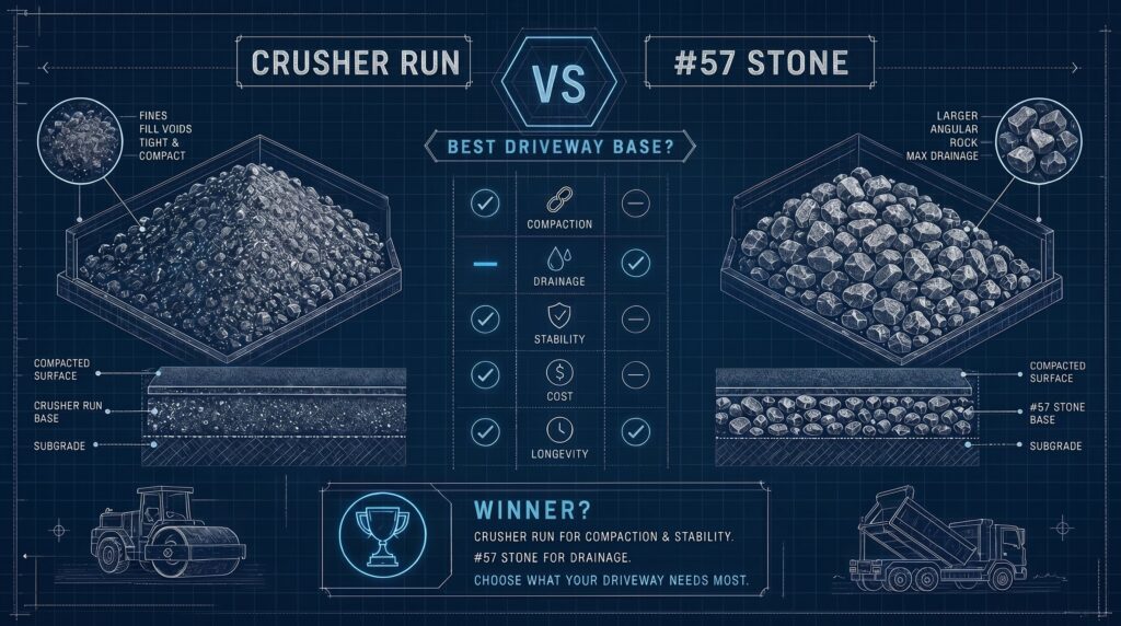 Crusher Run vs #57 Stone for Driveway Base