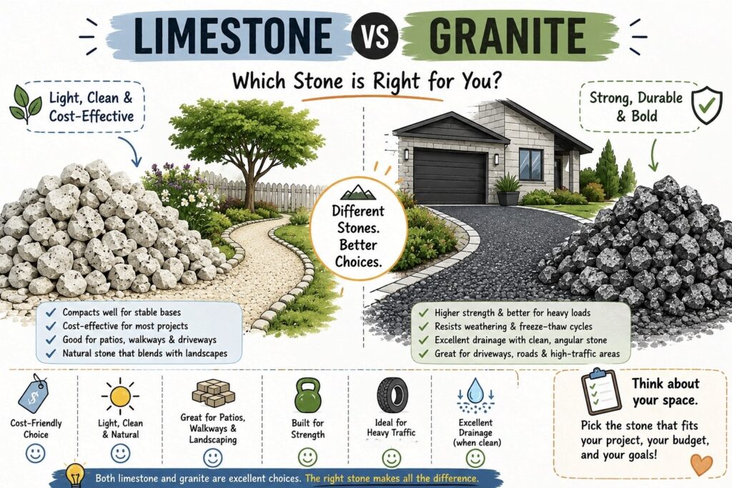 limestone vs granite gravel