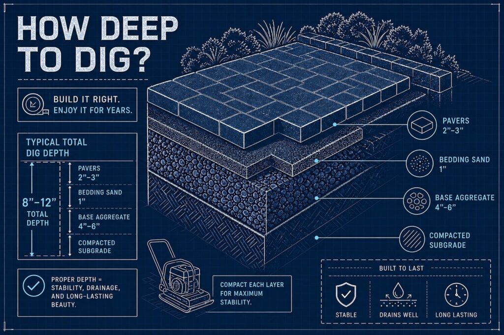 patio base depth guide