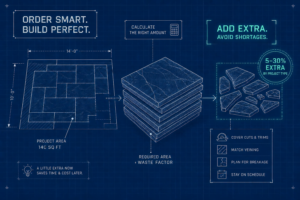 Random Flagstone Patterns Waste Factor for Stone Projects: 10%, 15% or 20%